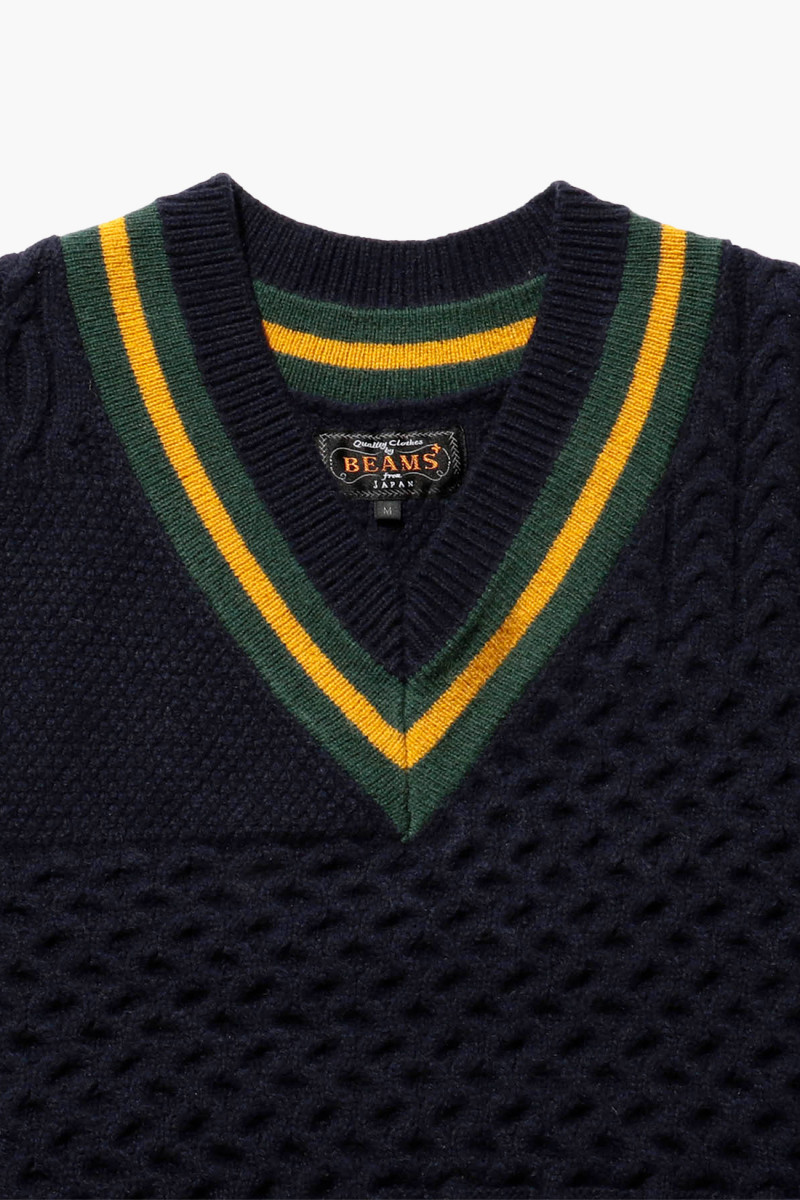 Cricket vest patchwork like Navy