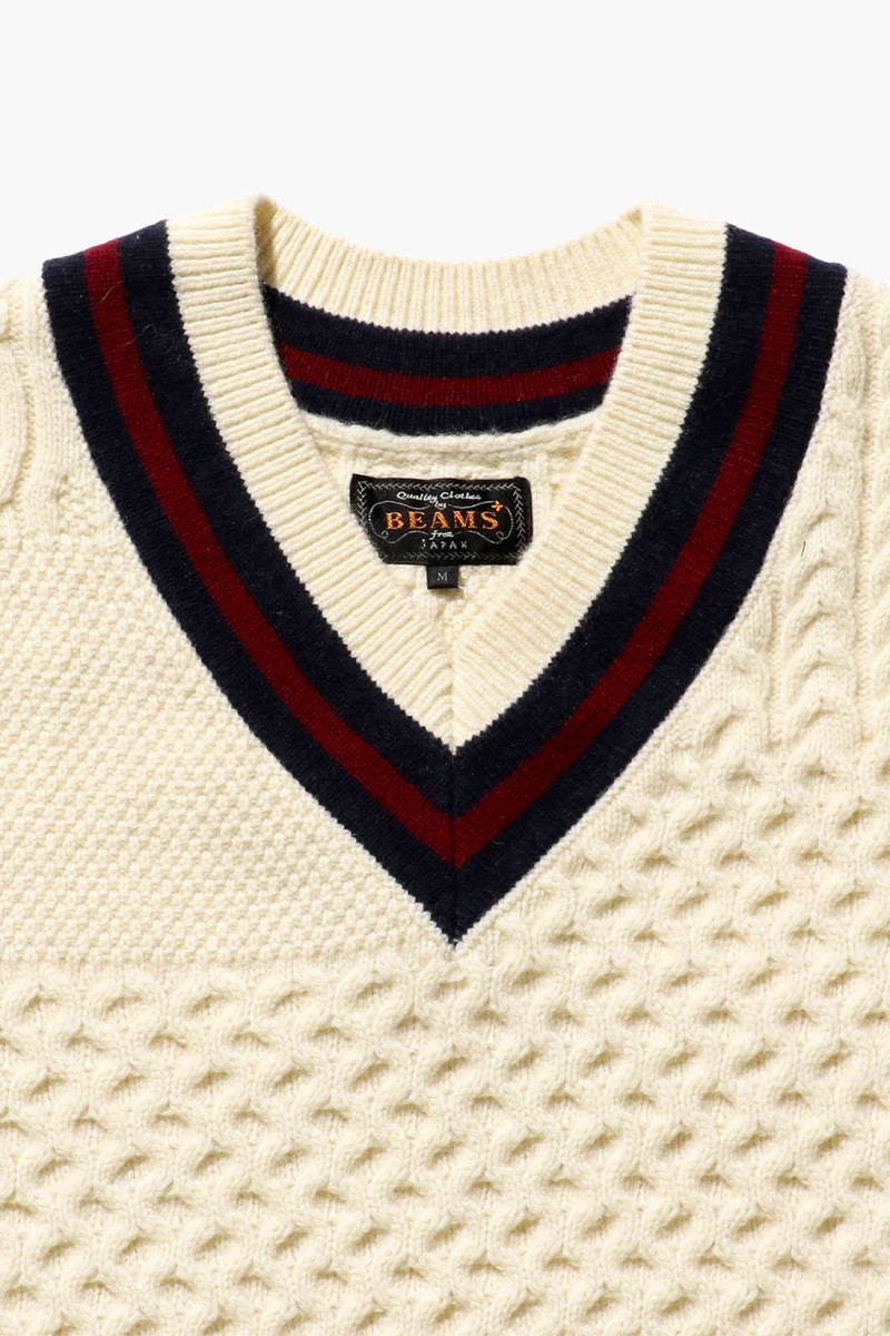 Cricket vest patchwork like Off white