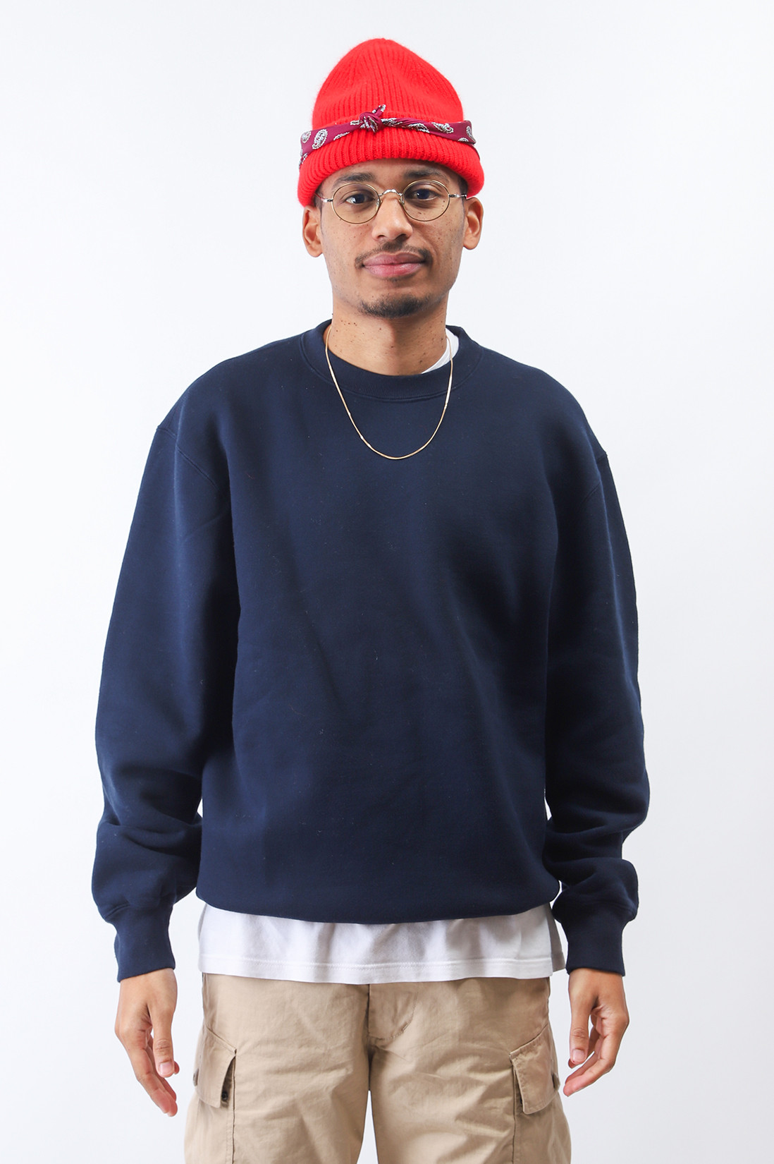 Beams plus Crew sweat Navy 79 - GRADUATE STORE | EN