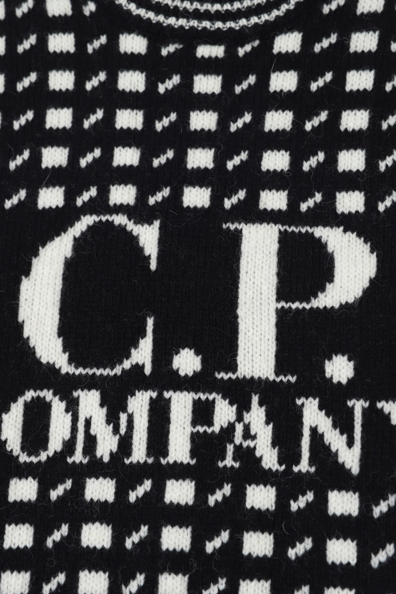 Wool jacquard 2 logo sweater Black/white v02