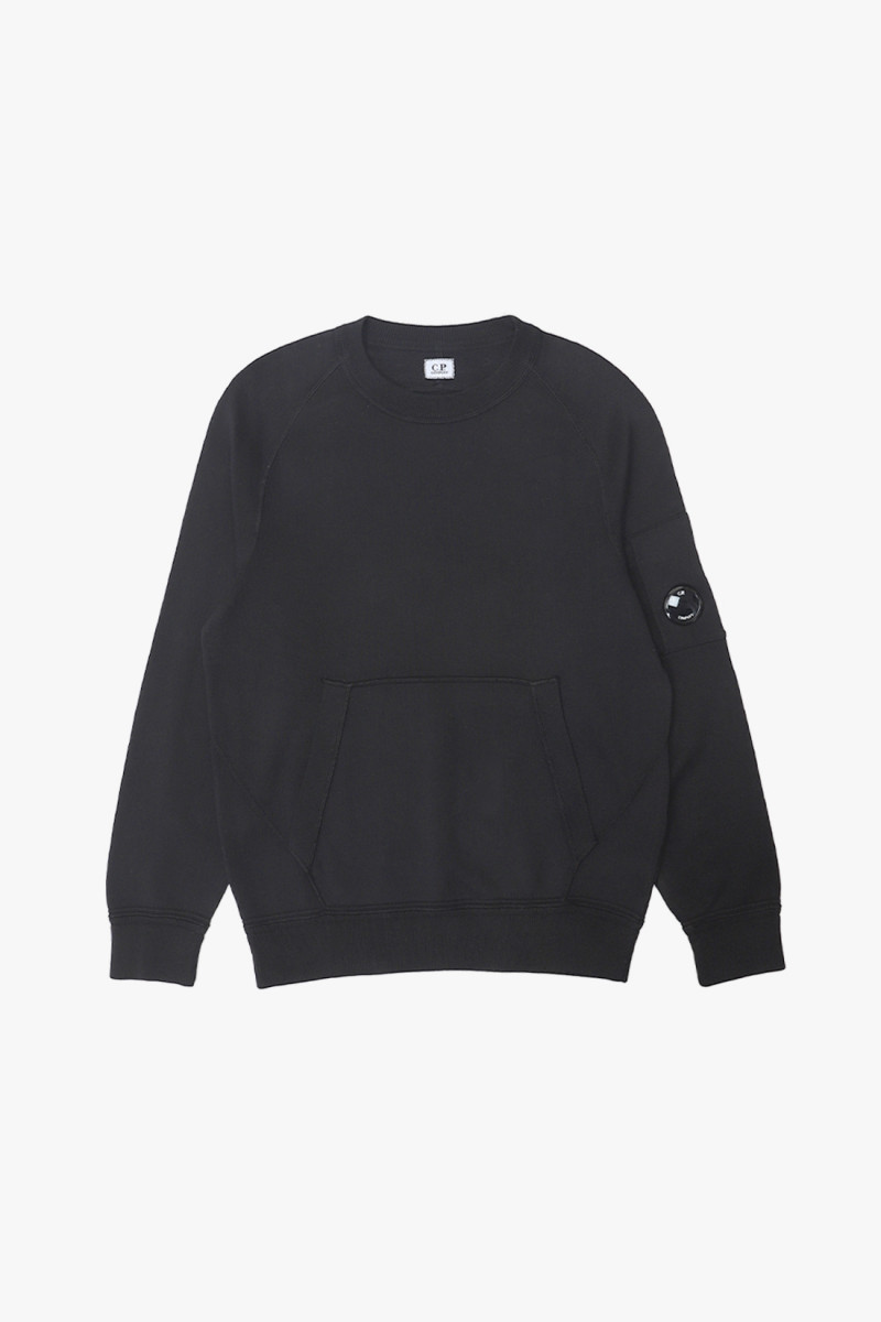 Cotton knit crewneck sweater Black 999
