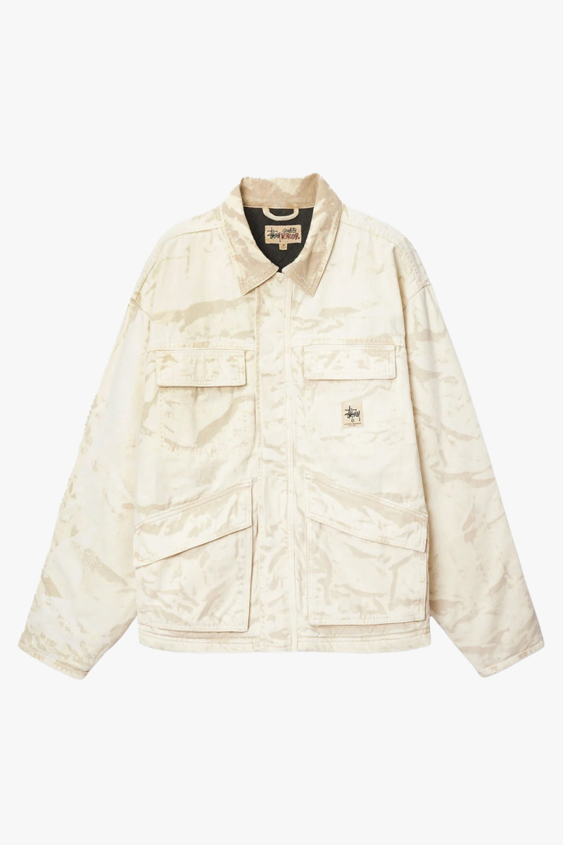 Distressed canvas shop jacket Khaki