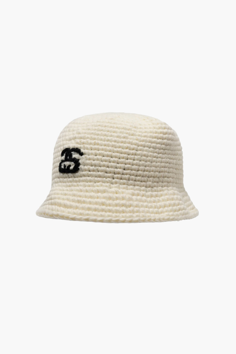 Stussy Ss link knit bucket hat Bone - GRADUATE STORE | EN