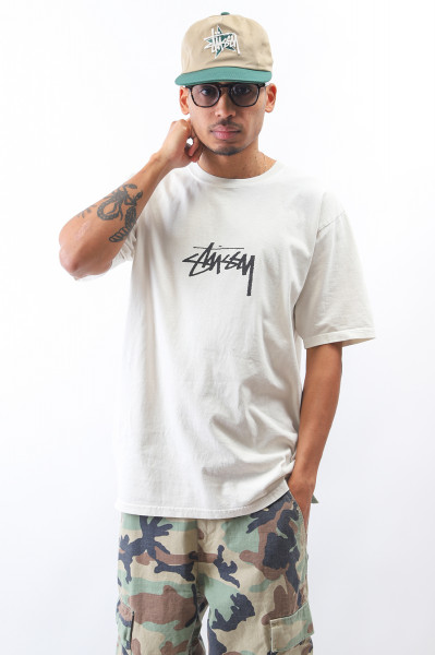 Stussy Small stock pig. dyed tee Natural - GRADUATE STORE