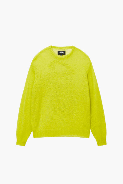 Stussy S loose knit sweater Lime - GRADUATE STORE