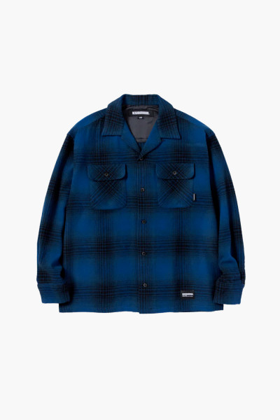Neighborhood Wool hombre check shirt ls Blue - GRADUATE STORE