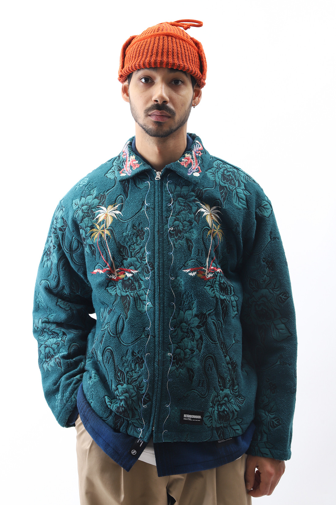 Neighborhood Jacquard souvenir jacket Green - GRADUATE STORE