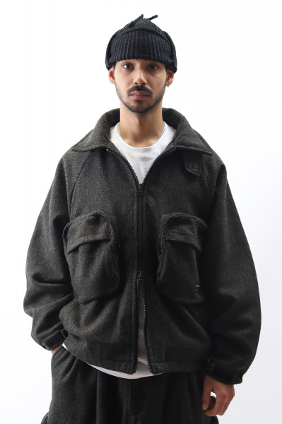 Tightbooth Tweed puffy jkt Olive - GRADUATE STORE