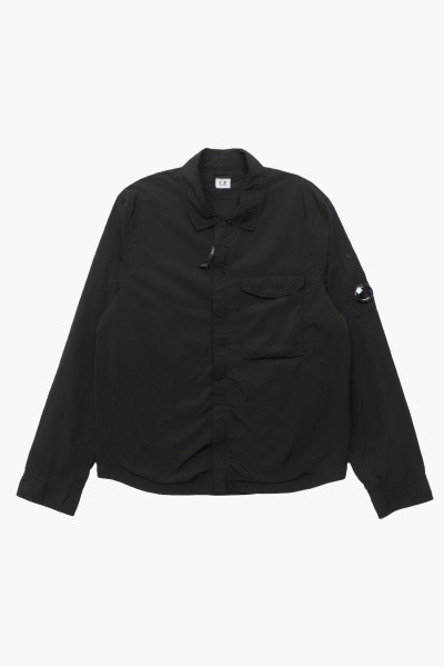 Cp company Chrome r nylon zip overshirt Black 999 - GRADUATE STORE