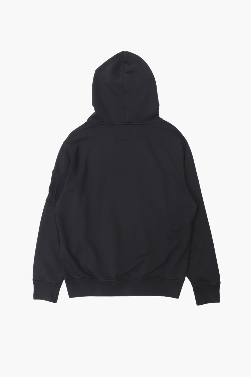 Diagonal fleece sweat hooded Black 999