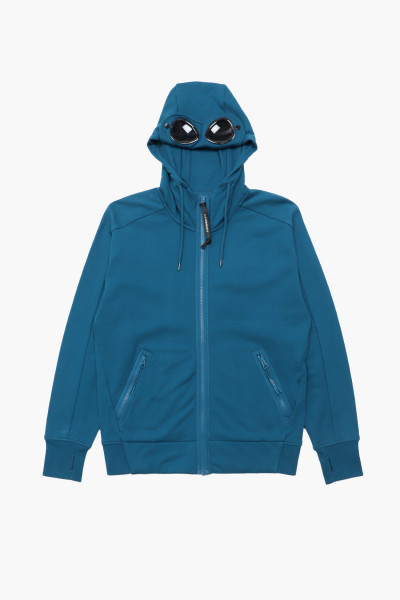 Cp company Diagonal fleece goggle hoodie Ink blue - GRADUATE STORE