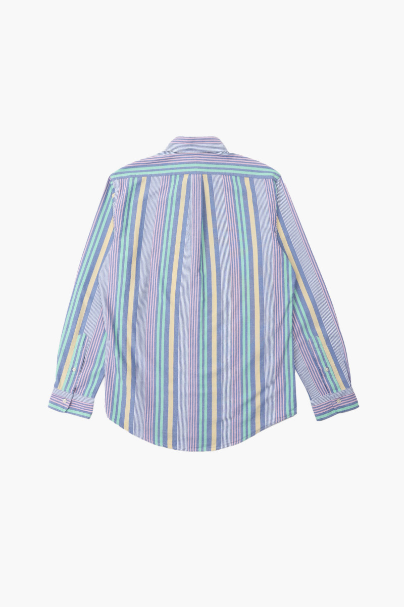 Custom fit oxford stripe shirt Royal/white multi