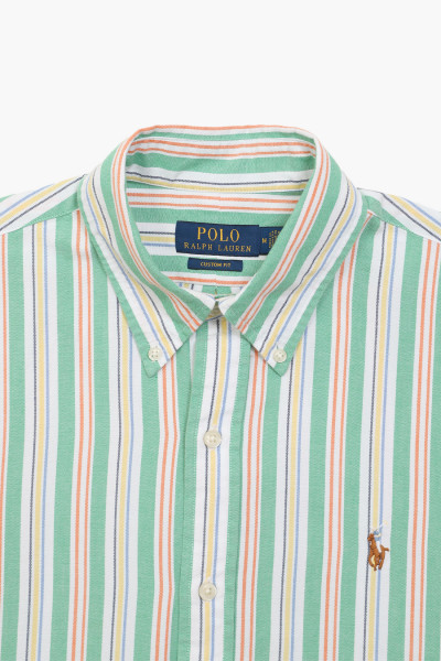 Polo ralph lauren Custom fit oxford stripe shirt Green/white multi ...