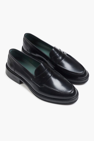 Vinny's Heeled townee penny loafer Black polido - GRADUATE STORE