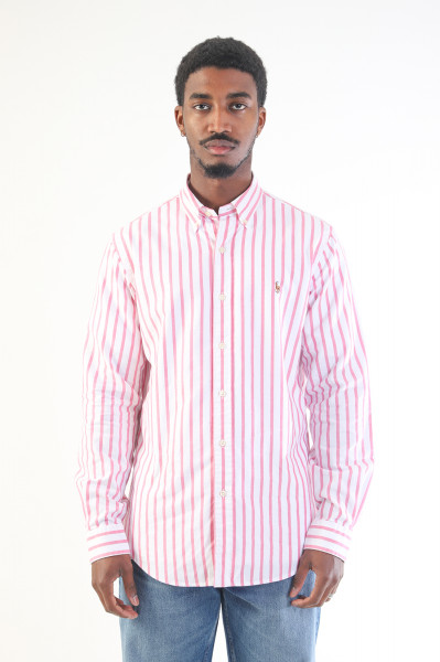 Polo ralph lauren Custom fit stripe oxford shirt Pink/white - ...