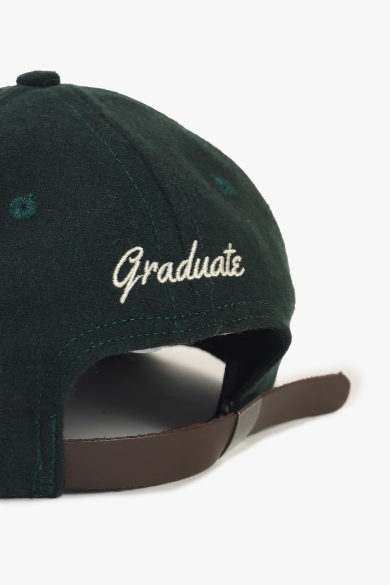 Graduate custom cap wool Bottle green