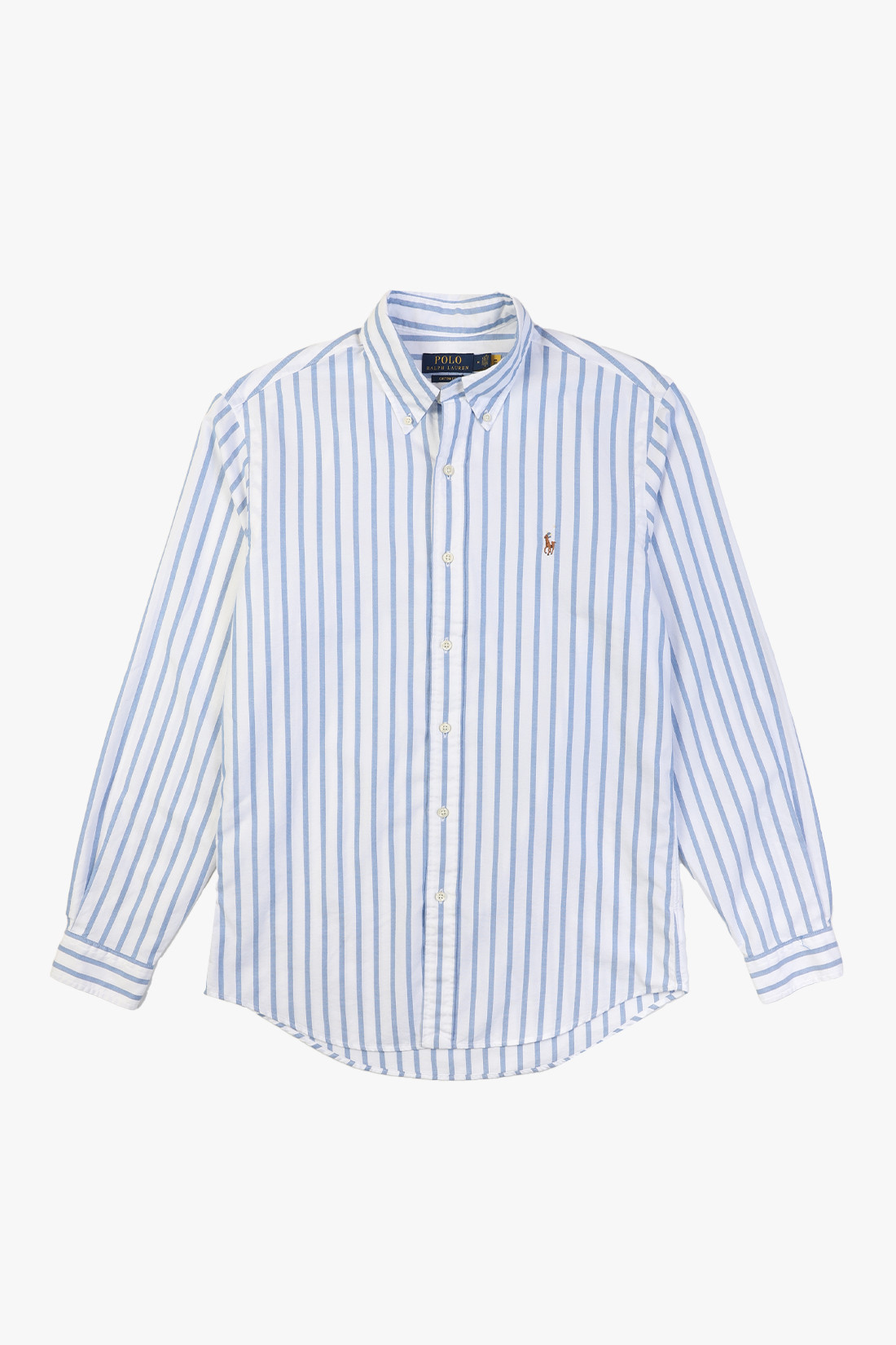 Custom fit stripe oxford shirt White/blue