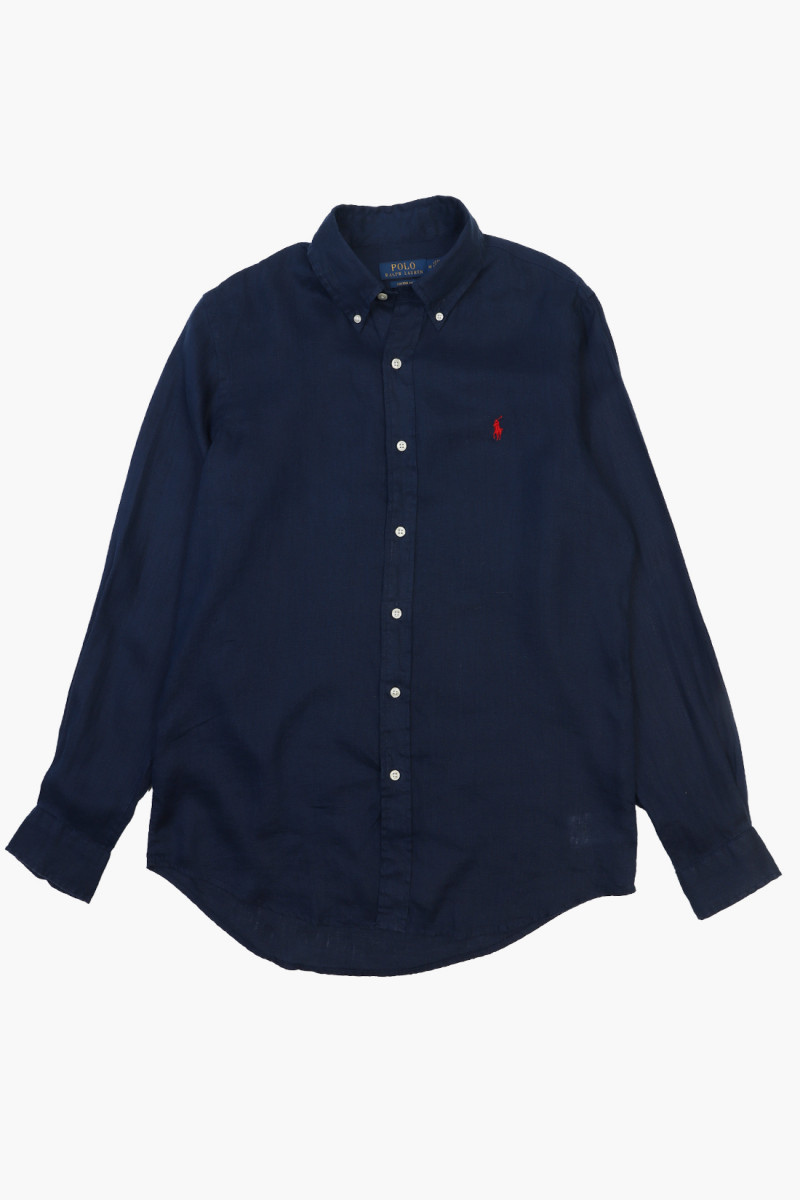 Custom fit linen shirt Newport navy