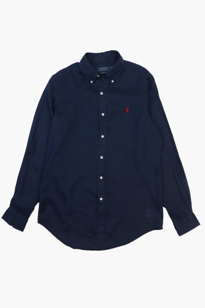 Polo ralph lauren Custom fit linen shirt Newport navy - GRADUATE ...
