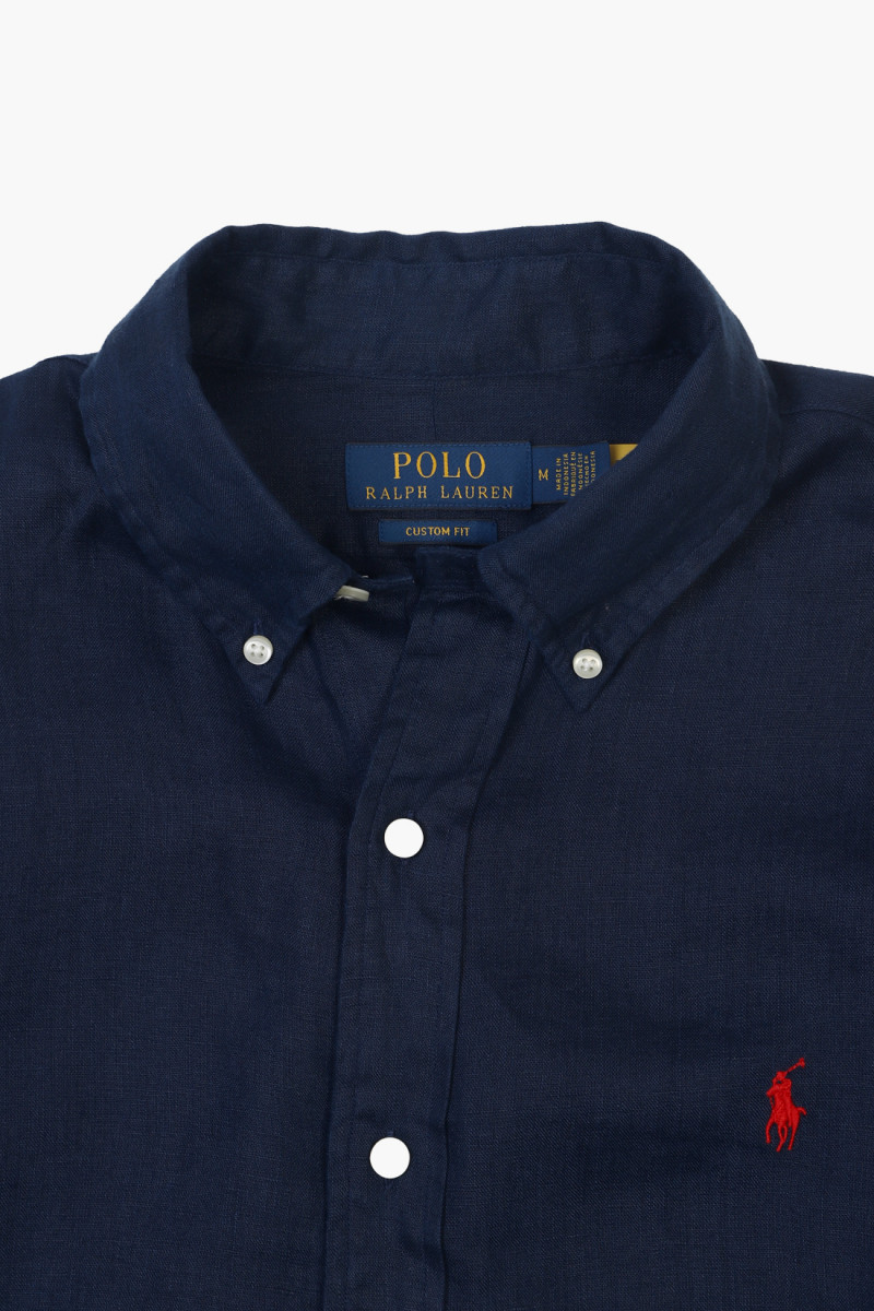 Custom fit linen shirt Newport navy