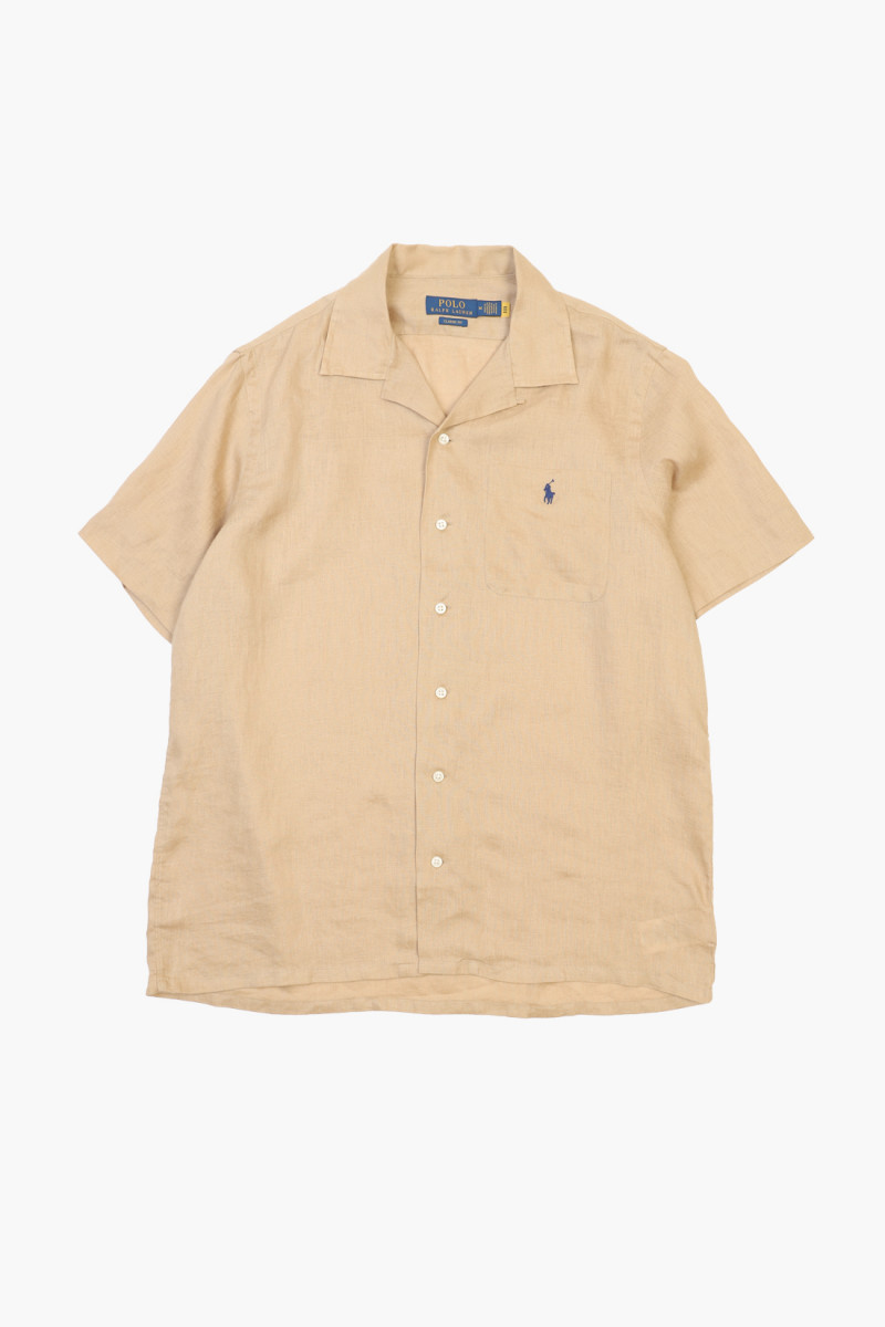 Classic fit linen s/s shirt Vintage khaki