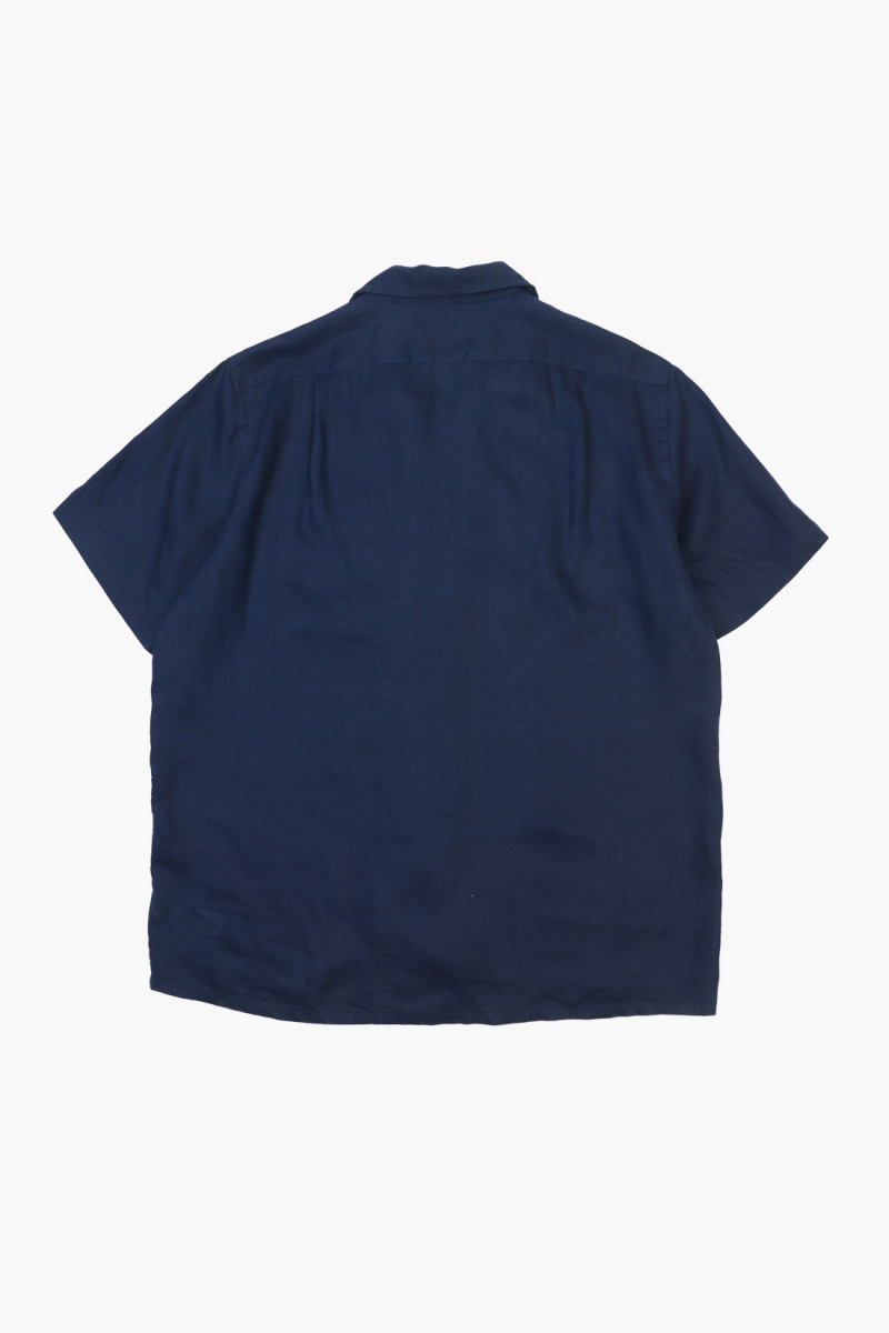 Classic fit linen s/s shirt Newport navy