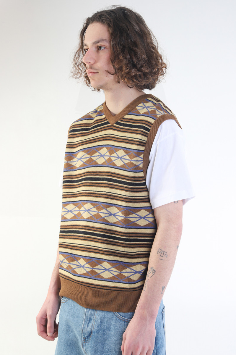 Wilson knitted vest Brown