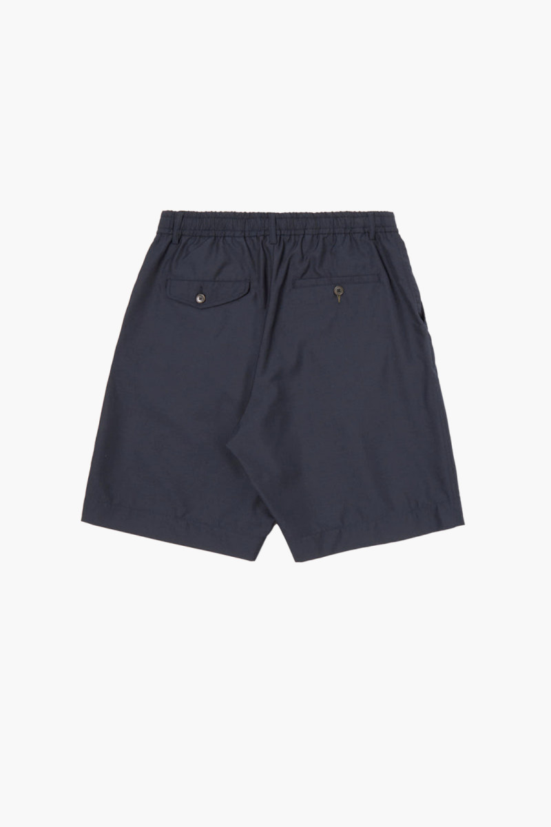 Pleated track short tropical Navy