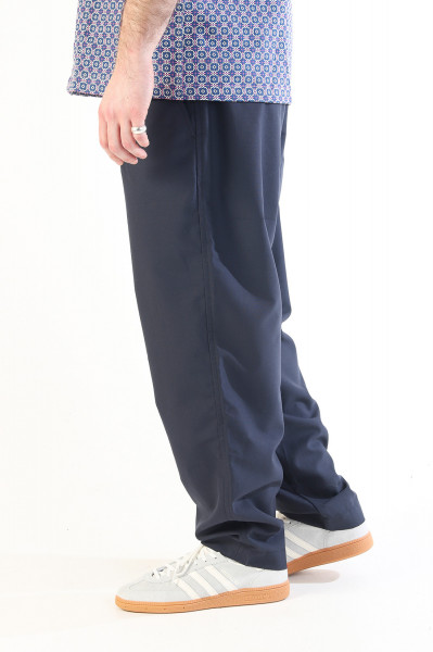 Universal works Pleated track pant tropical Navy - GRADUATE STORE
