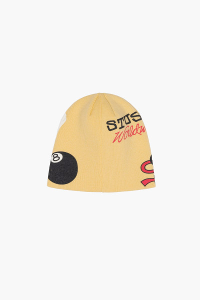 Stussy Mixed logo skullcap Pale yellow - GRADUATE STORE