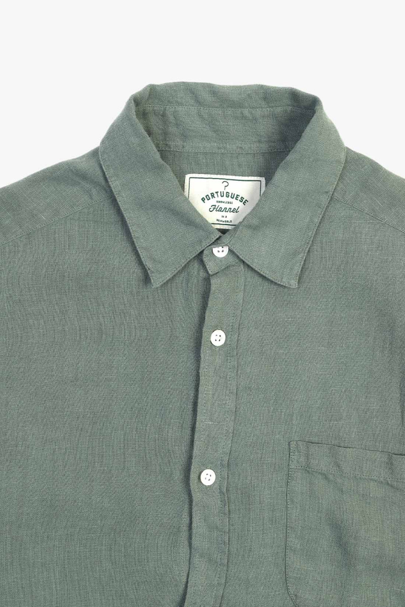 Linen shirt Dry green