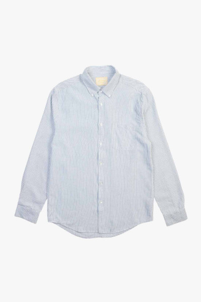 Portuguese flannel Belavista stripe shirt Green - GRADUATE STORE