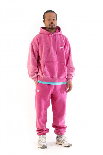 Patta classic washed hooded Fuchsia red