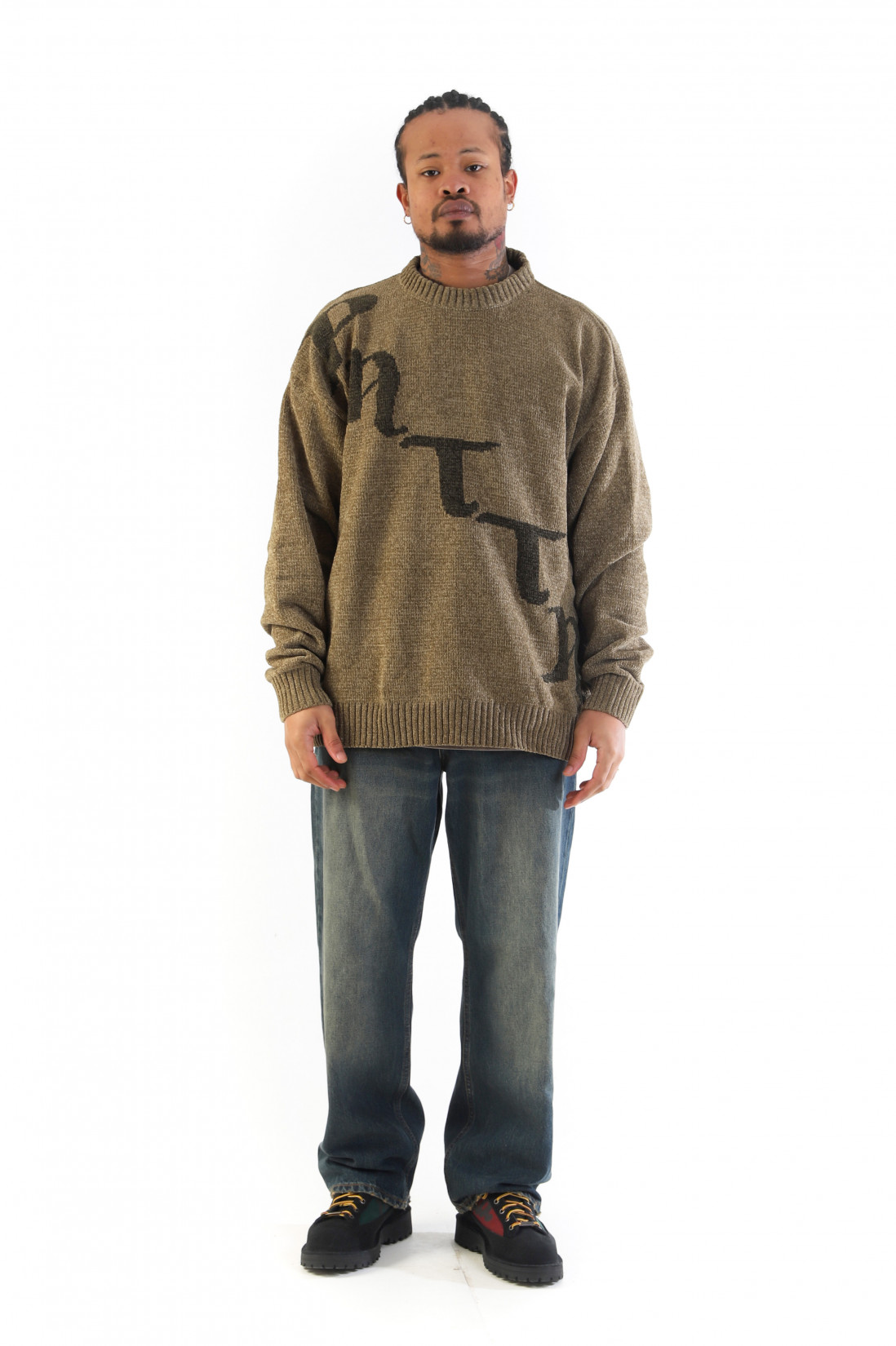 Patta chenille knitted sweater Sage