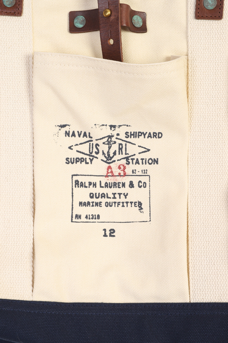 Naval tote bag large Aviator navy/white