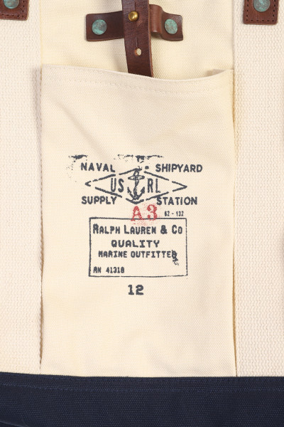 Polo ralph lauren Naval tote bag large Aviator navy/white - ...