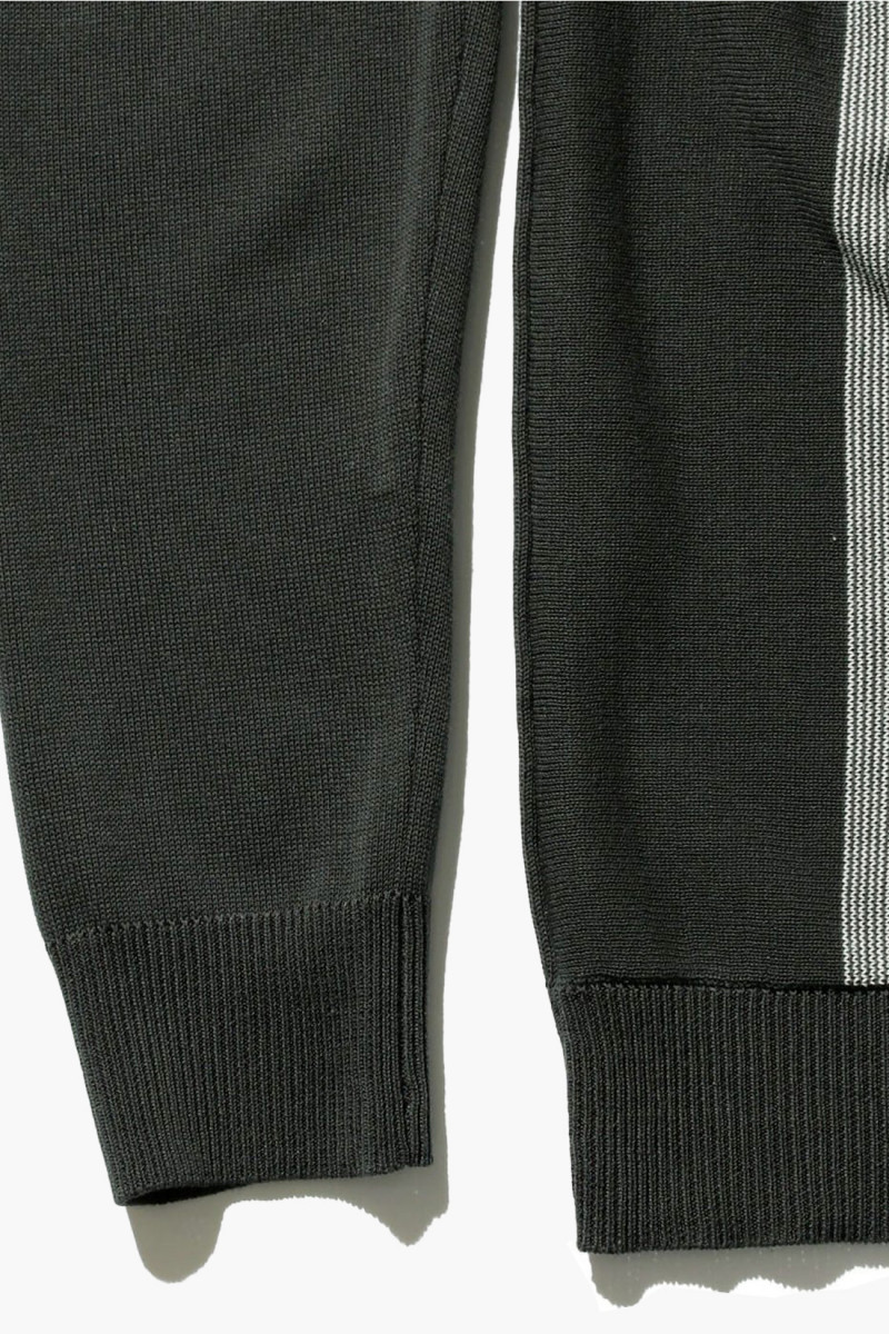 Knit polo gradation stripe 12g Black 19