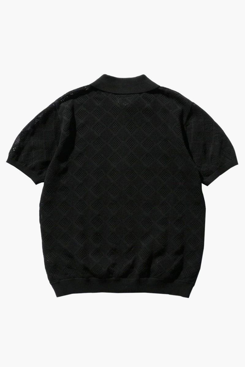 Zip knit polo mesh Black 19