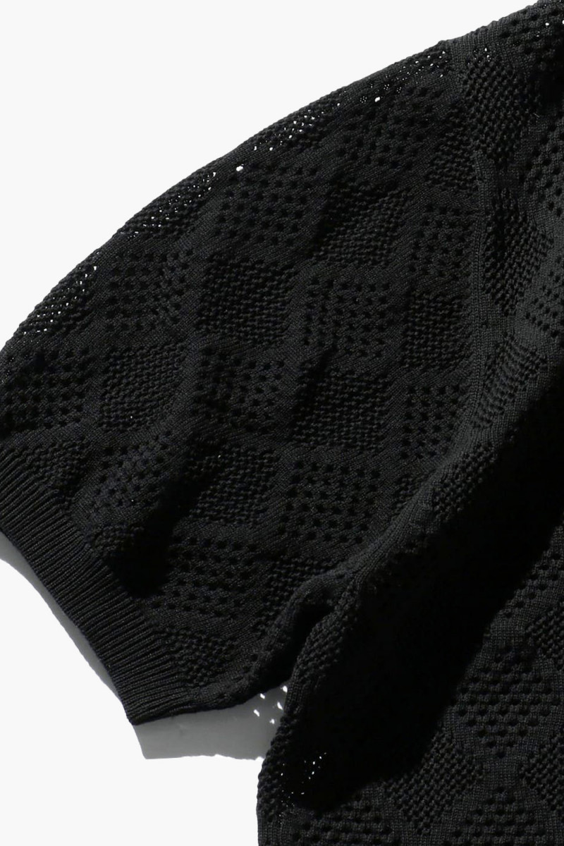 Zip knit polo mesh Black 19