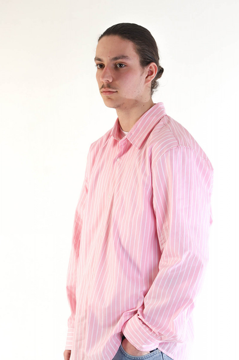 Logo striped shirt Pink