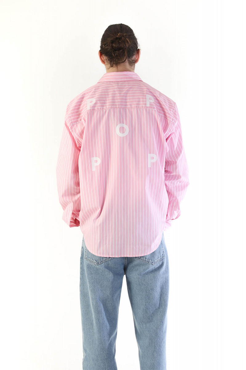 Logo striped shirt Pink