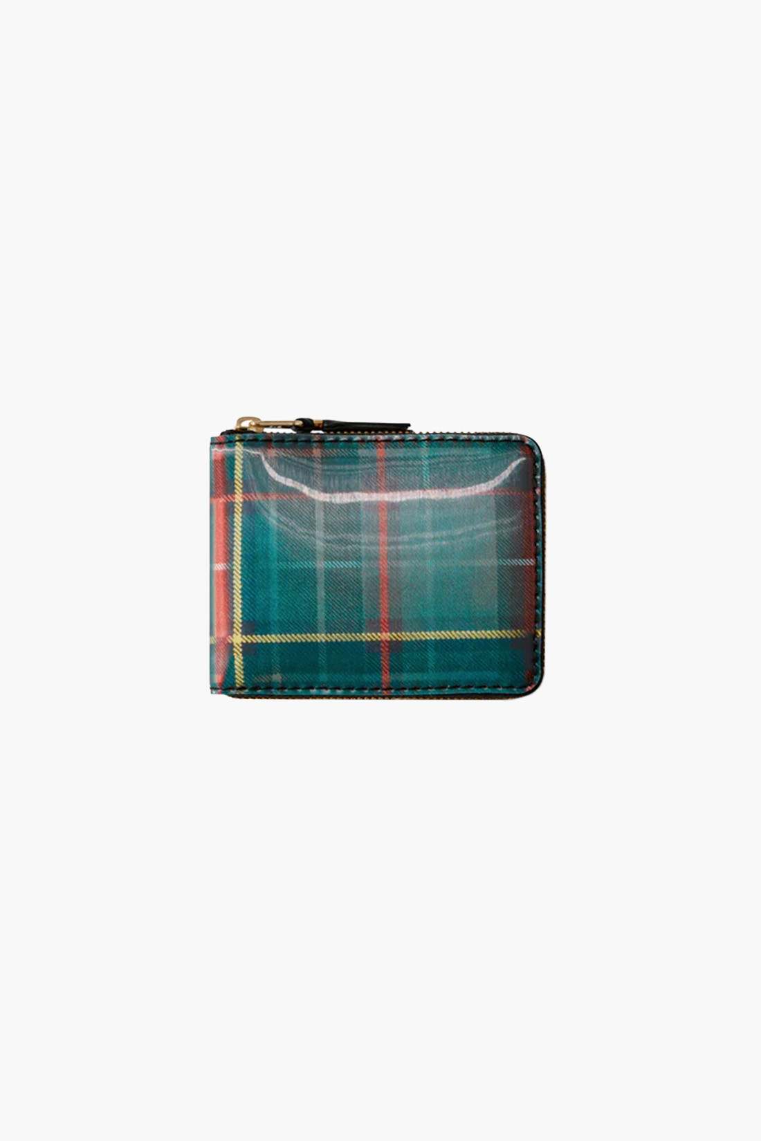 Cdg wallet lenticular tartan Red/ green