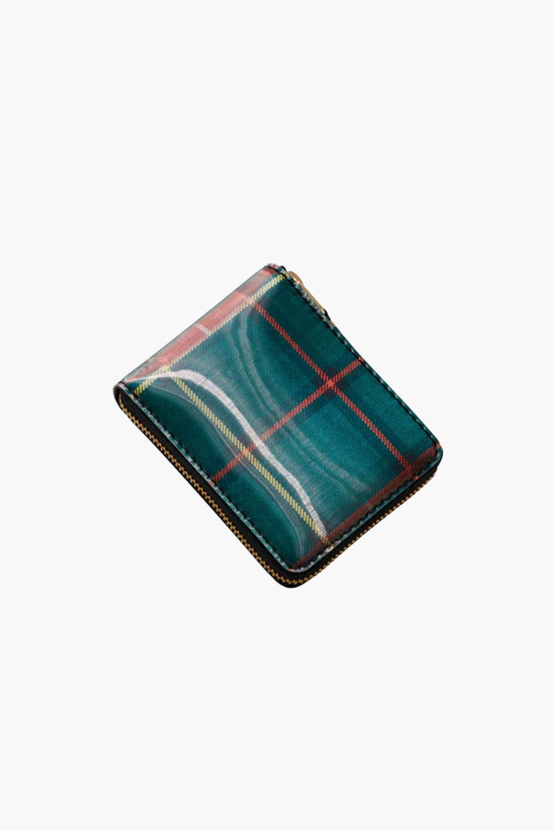 Cdg wallet lenticular tartan Red/ green