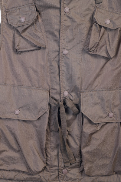 Engineered garments Field vest nylon micro ripstop Dk brown - ...