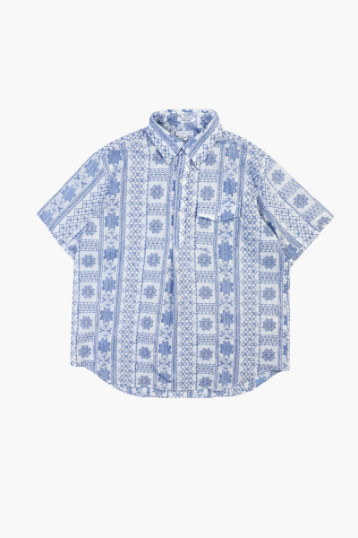 Engineered garments Popover bd shirt cp embroidery Blue/white - ...