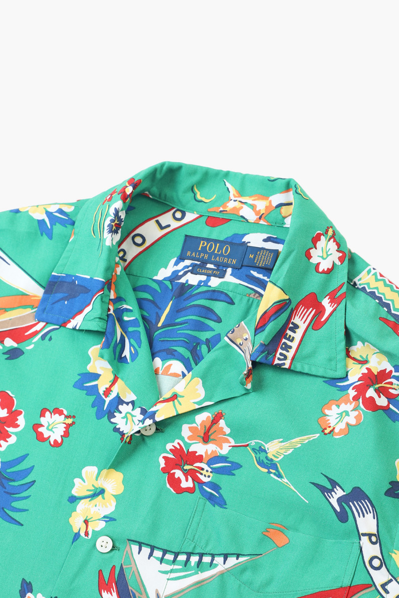 Classic fit s/s shirt surfer Green multi