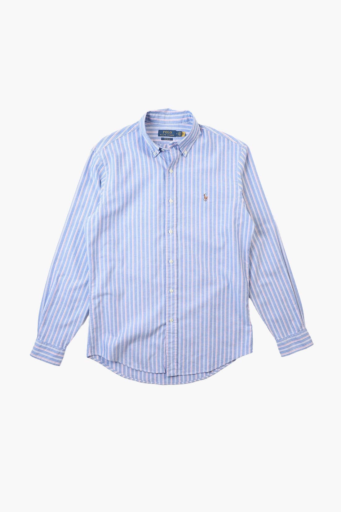 Custom fit oxford stripe shirt Blue multi