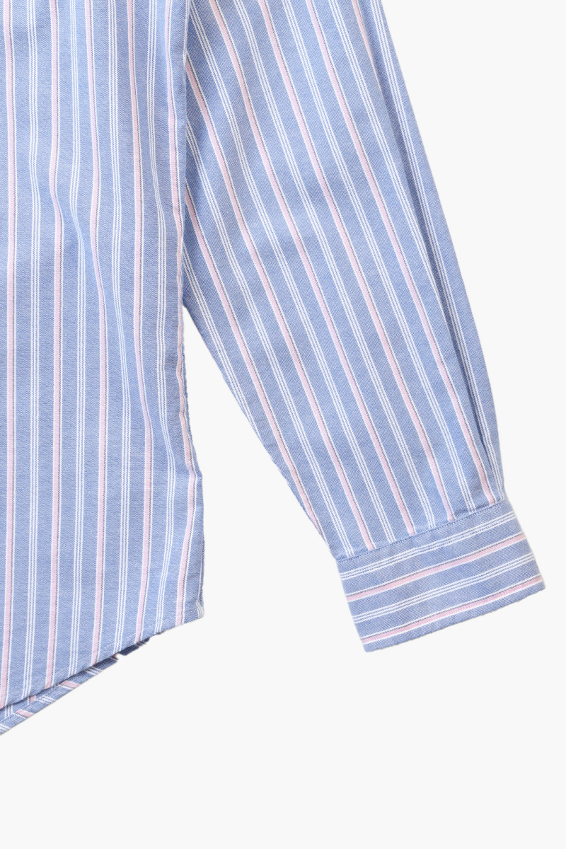 Custom fit oxford stripe shirt Blue multi