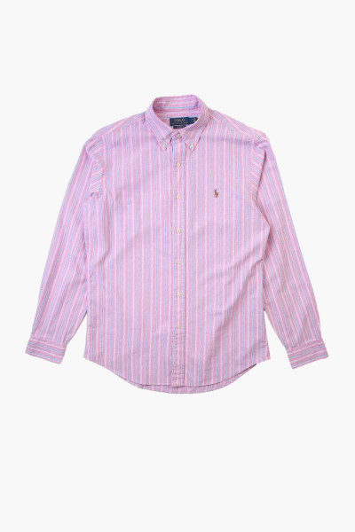 Polo ralph lauren Custom fit oxford stripe shirt Pink multi - ...