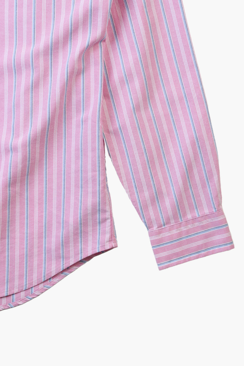 Custom fit oxford stripe shirt Pink multi